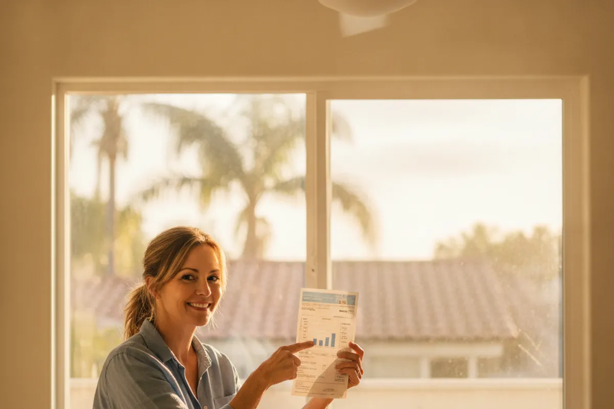 San Diego home interior showing reduced glare and cooler natural light through tinted windows on a summer afternoon